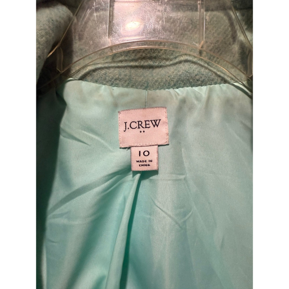 Women's J.CREW Mint Green Wool Blend Cocoon Coat Size 10 - Picture 4 of 6